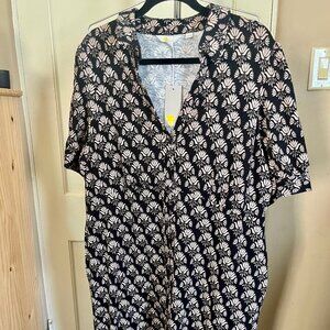Boden retro cotton print dress, 18/20